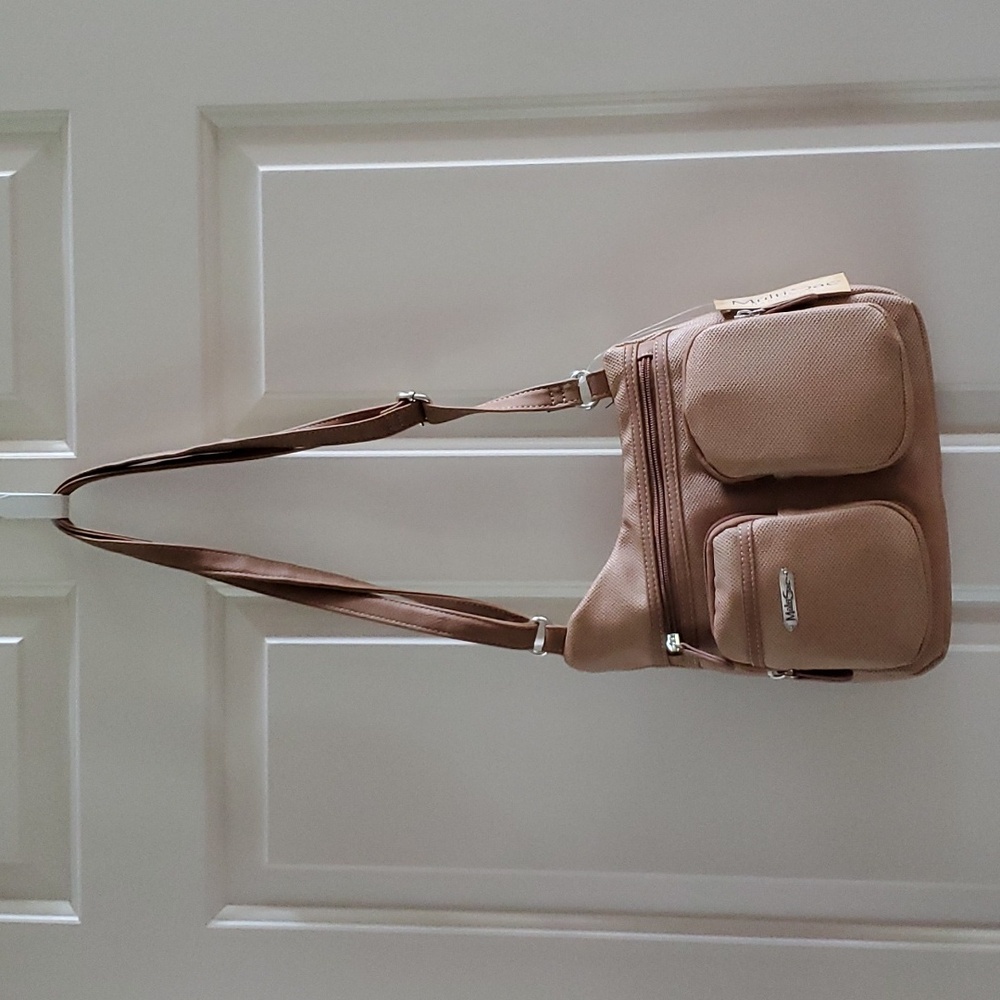 Multi Sac Handbags Crossbody Bag Purse Hazelnut  Zippered Pockets Adj Strap NWT